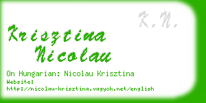 krisztina nicolau business card